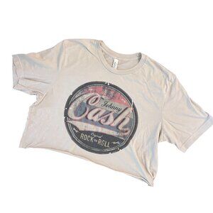 Johnny Cash "Original Rock'N Roll" Graphic Cropped T-shirt Size XL Rockabilly